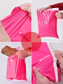 10 件/20 件/30 件万圣节礼品包装袋，自粘式可重复密封厚快递袋，用于物流运输，防水，1 卷透明包装密封胶带，快递礼品盒固定捆扎带 - 粉色 - 查看 4