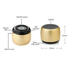 1pc Small Gold Portable Wireless Bluetooth Speaker Mini Mobile Subwoofer Outdoor Speaker Gift, Suitable For Home/Outdoor Use - Gold - View 7