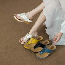 2023 New Arrival Women's Popular Thick-soled Slip-on Sandals, Summer Outdoor Slipper, Casual Slope Heel Flip Flops