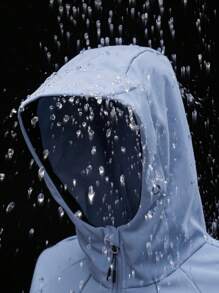 女士薄款抗風保暖軟殼衣,單件 - 淺藍色 - 查看 6