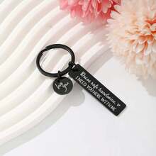 1 件黑色欧美风格 Drive Love You 钥匙扣吊坠，不锈钢钥匙扣礼物，适合日常使用和节日 - 黑色 - 查看 3