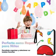 Álbum para Tarjetas,400 Coleccionables Álbum de cartas, Carpeta de Tarjetas, para Tarjetas coleccionar/tarjetas de juego/tarjetas deportivas,con cremallera y correa cordón, impermeable - Rojo - Ver 4