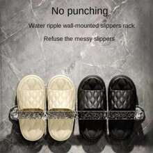 毛巾架浴室家居拖鞋架免打孔壁掛式浴巾單桿廁所牆門排水鞋架收納架