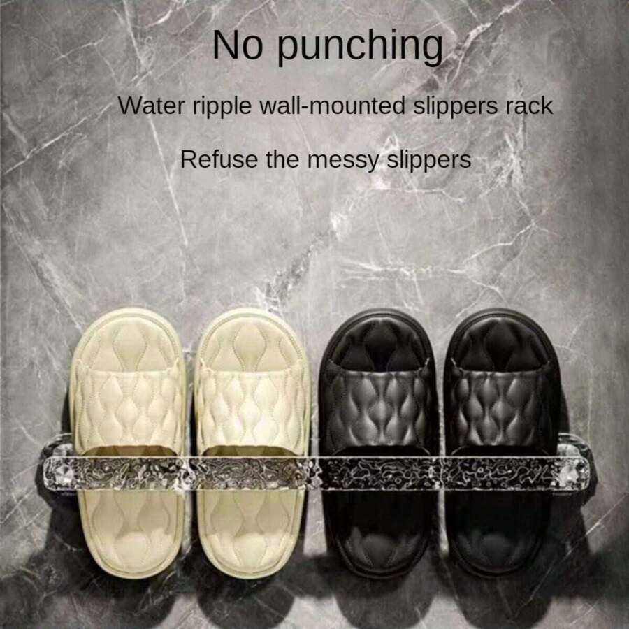 毛巾架浴室家居拖鞋架免打孔壁掛式浴巾單桿廁所牆門排水鞋架收納架