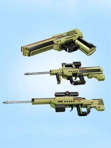 Creative Themed 3-in-1 Transformable Toy Pistol Model Building Blocks Toy - Army Green - View 3