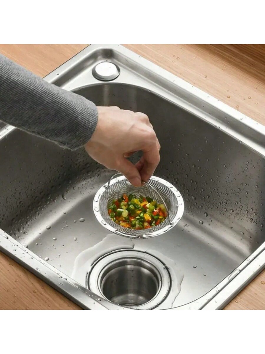 Kitchen Sink Strainer Made Of Stainless Steel Anti-clogging Drain Filter For Garbage Disposal, Vegetable Washing And Floor Drain