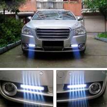 2入組白黃色led Drl行車燈,防水led日行燈迴圈流動轉向燈,車輛配件 - 白色 - 查看 9