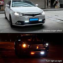 2入組白黃色led Drl行車燈,防水led日行燈迴圈流動轉向燈,車輛配件 - 白色 - 查看 8