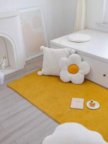 1 Pieza Alfombra Peluda, Alfombra De Dormitorio, Gran Tapete De Estilo Nórdico Ins, Cojín Del Hogar, Alfombra De Mesa De Café De Sala De Estar, Habitación De Niños - Amarillo - Ver 4