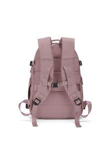 Lightweight Backpack for Women Men, Travel Casual Daypack Laptop Rucksack, Waterproof College High Secondary Bookbag Daily Bag with USB Charging Port - Dusty Pink - View 4