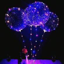 10 PIEZAS Globos luminosos LED transparentes, globos de burbujas con luces de cuerda para decoraciones de cumpleaños, bodas y fiestas (Coloridos), de vuelta a la escuela, Día de San Valentín - transparente - Ver 3