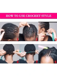 1入組合成纖維漸層啡紅色編香克拉拉髮片,26吋 - 拼色 - 查看 8