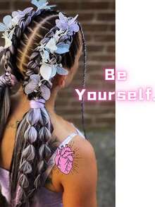 1入組合成纖維漸層啡紅色編香克拉拉髮片,26吋 - 拼色 - 查看 4