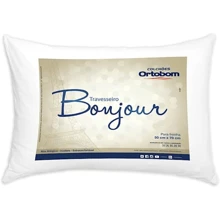 Travesseiro Ortobom Bonjour 100% Antalérgico 50x70cm - Branco - Visão 1