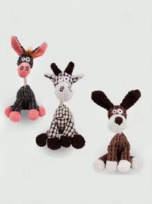 1入組卡通驢設計寵物發聲玩具適用於狗狗適用於玩 - 咖啡棕 - 查看 4