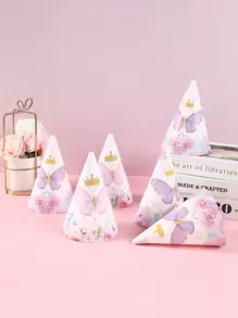 6 chiếc mũ tiệc giấy chủ đề bướm màu hồng tím, phụ kiện tiệc mũ trang trí cho tiệc sinh nhật gia đình ngày lễ - Hồng - Xem 2