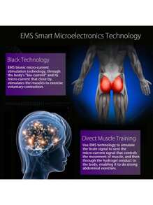 KIPOZI Hips Trainer Abs Stimulator Electronic Muscle Toner, Smart Wearable Butt Lifting Machine, Body Beauty Intelligent Wireless Fitness Apparatus Buttocks Abdominal Fitness Slimming Massager For Men Women - màu đen - Xem 2