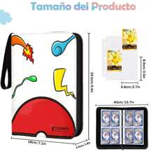 Álbum para Tarjetas,400 Coleccionables Álbum de cartas, Carpeta de Tarjetas, para Tarjetas coleccionar/tarjetas de juego/tarjetas deportivas,con cremallera y correa cordón, impermeable - Rojo - Ver 5