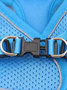 寵物胸背帶背心式狗繩,反光透氣,寵物用品 - 藍色 - 查看 6