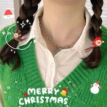 6pcs/set Random Style Christmas Themed Hair Ties For Girls, Including Cute Deer, Santa Claus, Christmas Tree, Etc. A Small Gift Or Decoration For Christmas Events And As A Prize For Students - Multicolor - View 4