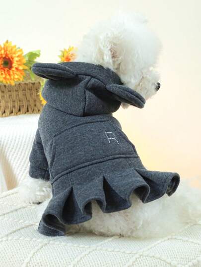 1 pezzo Vestito per animali domestici con cappuccio e orecchie, Vestito carino per cani/gatti