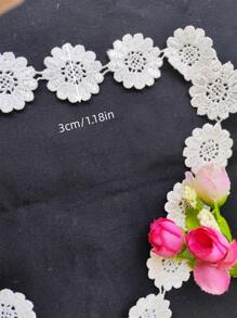 20入組刺繡水溶小花和蕾絲邊,diy服裝、床上用品、窗簾、鞋子、圍巾、婚紗、面紗、手工藝品、帽飾、珠寶、服裝飾邊配件 - 白色 - 查看 2