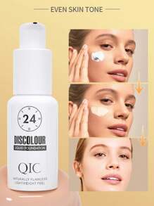 QIC 變色粉底液隱藏皺紋和細紋，BB 霜化妝底遮瑕保濕液適合所有膚色 - 01 Natural - 查看 3