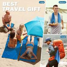 Charm Purple Sports Towel, Quick Dry Towel, Double Fleece Layer Design, Zippered Mesh Bag Included, Suitable For Camping, Sports, Beach, Hiking, Yoga, Fitness. - charm purple - View 4