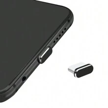 1PC Type C Metal Dust Plug Compatible With Samsung Xiaomi Huawei Universal Type-C Charging Port Protector Stopper Anti-Dust Dustproof - Black - View 6