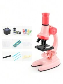 初學者科學教育可調式粉紅顯微鏡,課堂工具(不含電池) - 粉色 - 查看 2