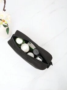 男士素色尼龍休閒運動斜挎包單肩包吊帶包旅行通勤商務度假必備輕便防盜禮物送給父親丈夫男友 - 黑色 - 查看 3