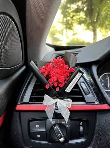 Car Air Vent Mini Aromatherapy Flower Bouquet - Black & Red