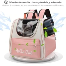 Mochila Transportadora para Mascotas Pequeñas, Gatos y Perros Chicos, Mochila para Gato Transportar (Máximo 7.5Kg), Mochila para Mascotas para Viajes, Senderismo, Camping