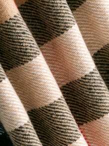 1 件男女通用黑白灰色方形格纹仿羊绒围巾，适合春秋季节，非常适合户外、购物、旅行和送礼，冬季秋季 - 黑與白 - 查看 6