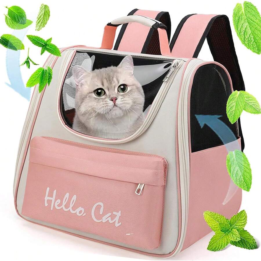 Mochila Transportadora para Mascotas Pequeñas, Gatos y Perros Chicos, Mochila para Gato Transportar (Máximo 7.5Kg), Mochila para Mascotas para Viajes, Senderismo, Camping