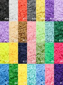 1包(約1000顆)diy軟陶珠子,適用於項鍊和手鐲製作 - 彩色 - 查看 6