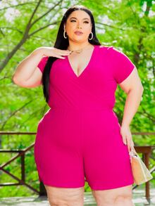 Plus Size Bodysuits - 粉色 - 查看 3