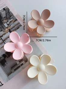 3-Piece Multi-Color Flower Clip, Back-To-School Resin Material Five-Petal Flower-Shaped Hair Claw, Daily Hair Accessories, Travel And Vacation Hair Accessories, Hair Claw Hair Pin, The Four Seasons,Valentine's Day Couples As A Gift Hair Accessories Hair Clips Hair Jaw Clip Hair Clamps Hair Clutch Hair Catcher Clip