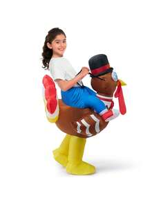 Spooktacular Creations Thanksgiving Turkey Inflatable Costume, Blow up Costume Riding a Turkey Ride-on for Thanksgiving Party, Cosplay event, Outdoors Show Party - Multicolor - View 4