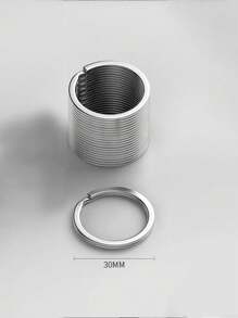 10Pcs Polished Silver Keyring Stainless Steel Hole Flat Key Ring Key Chain Rhodium Plated Round Split Keychain DIY Wholesale Casual School Car Accessories Cute Goth Y2k - Silver - View 11