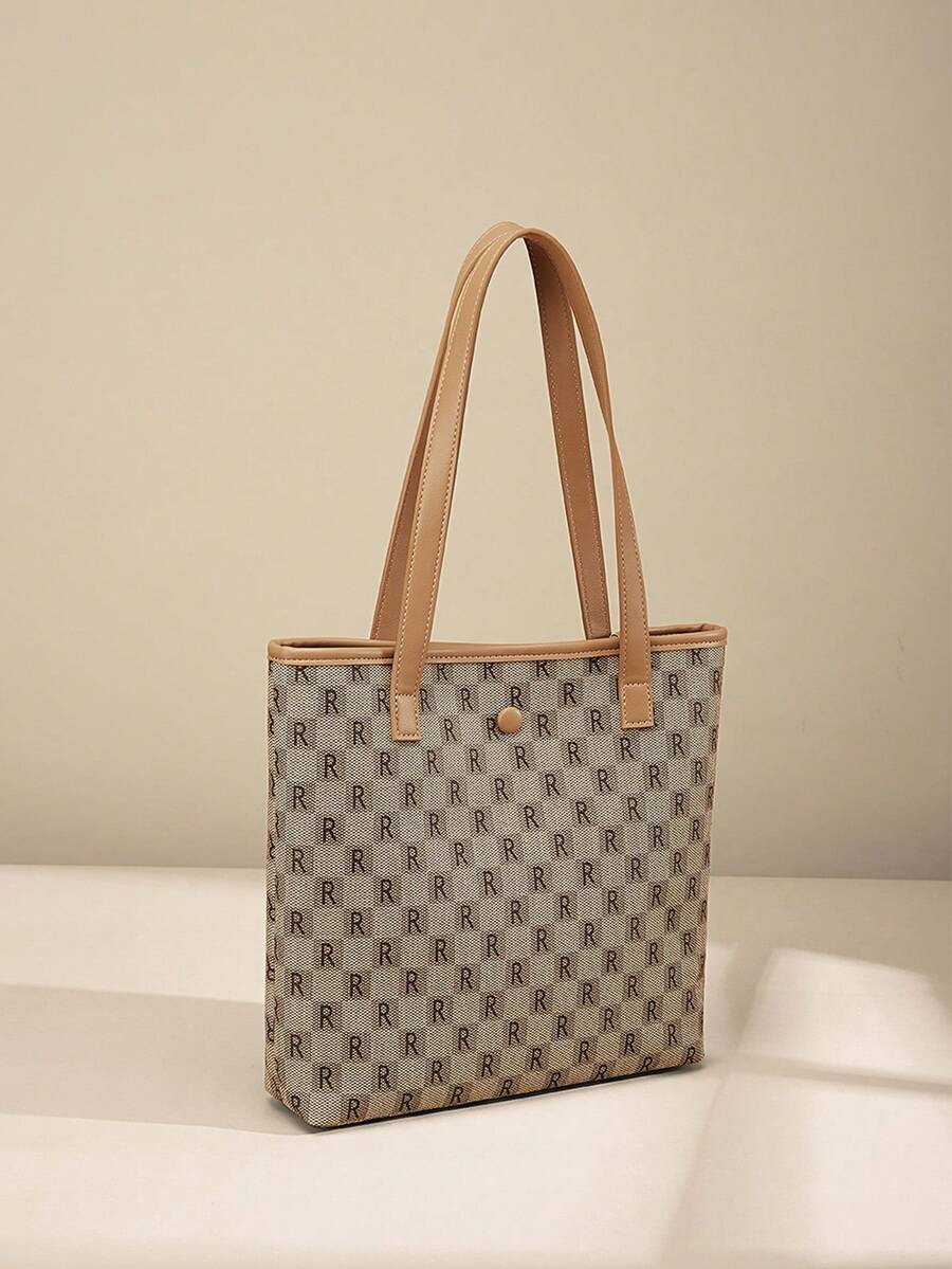 Brown Vintage Large Capacity Versatile Shoulder Bag - Brown - View 1