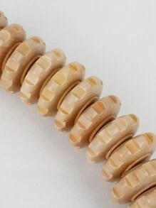 1件装弧形12轮全身按摩工具，木质肌肉放松器，米色 - 米色 - 查看 6