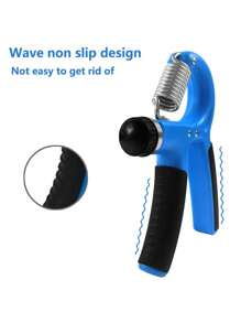 1個可調節10-60kg握力訓練器,不鏽鋼彈簧,適用於前臂、手、手指和手腕運動,緩解壓力 - 藍色 - 查看 2