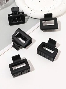 Bộ 1/5 chiếc kẹp tóc vuông màu đen mờ đơn giản, kích thước 4cm, thích hợp cho kiểu tóc đuôi ngựa cao, kẹp tóc hàm, kẹp tóc cài đầu, kẹp giữ tóc, phụ kiện tóc mùa thu đông cho nữ, phù hợp với trang phục đi nghỉ mát và trang phục mùa hè. - màu đen - Xem 4