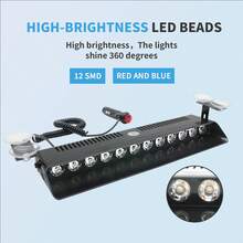 EINERCAR 13.5 Inch Led Emergency Dashboard Strobe Light Bar With Suction Cup Mounting, Suitable For Police , Firefighters, Trucks And Other Vehicles - Multicolor - View 6