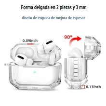 Funda para AirPods Pro Case Carcasa,Funda Protectora Transparente a Prueba de Caídas Suave Funda de Shock-Absorción TPU 360° Protección ，Compatible con AirPods Pro - Blanco - Ver 5