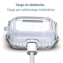 Funda para AirPods Pro Case Carcasa,Funda Protectora Transparente a Prueba de Caídas Suave Funda de Shock-Absorción TPU 360° Protección ，Compatible con AirPods Pro - Blanco - Ver 6