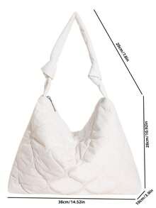 女包秋冬新款饺子包大容量菱格休闲简约斜挎包高级感纯色旅行单肩手提包 - 白色 - 查看 2