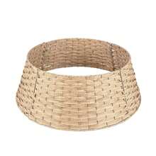 1pc Pe Rattan Christmas Tree Skirt, Diameter 56cm/66cm, Height 25cm, After Combination - Yellow - View 1