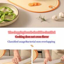 1 Pieza Tabla De Cortar Antibacteriana Naranja Con Etiquetas De Clasificación Para Cocina, Tabla Adhesiva De Plástico De Doble Cara - Naranja - Ver 5